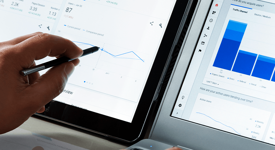 statistics on tablet: Google Analytics