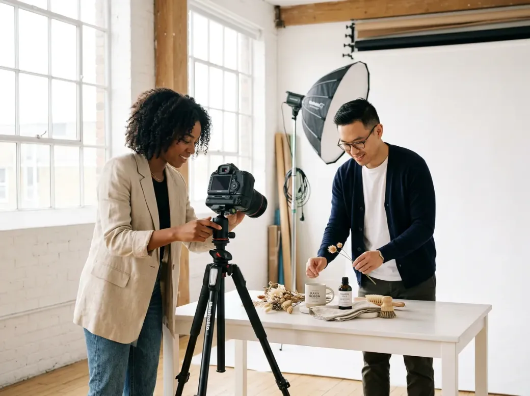 Product photography shoot in progress